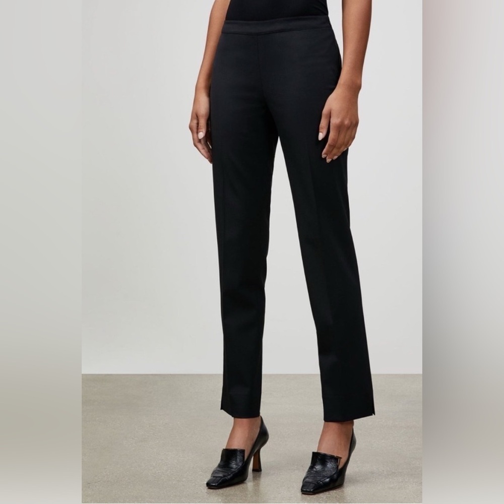 Lafayette 148 New York Slim Black Pants Women’s 8 Bleeker Stretch Dress Trousers